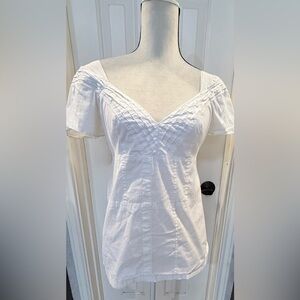 Prada White V-Neck Top